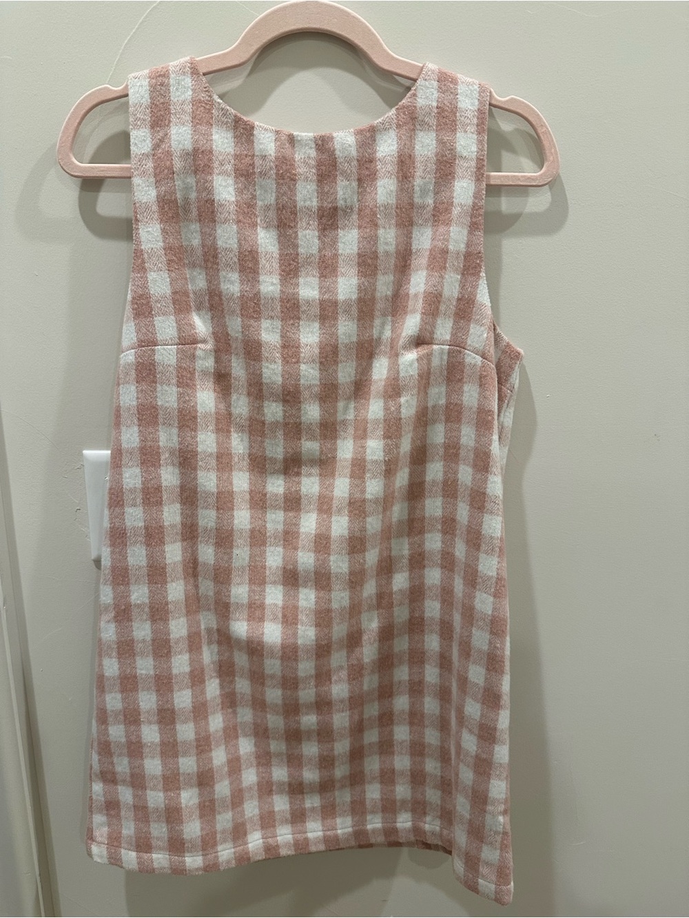 Pink and White Gingham Shift Dress